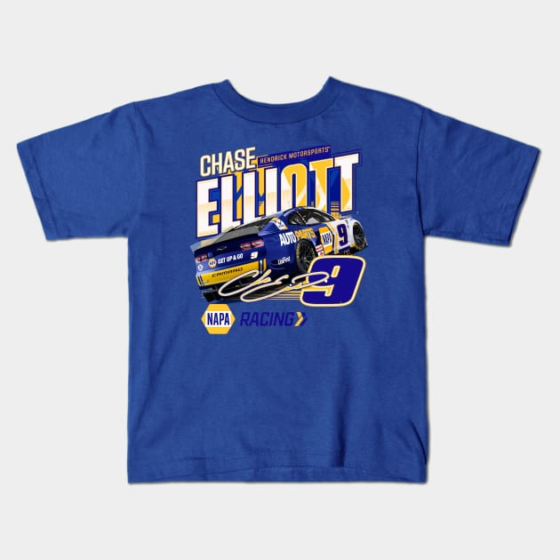 Chase Elliott Motorsports Speed Kids T-Shirt by art.Hamdan